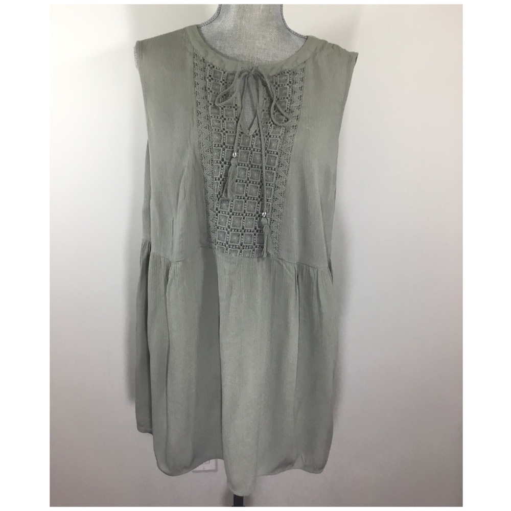 DR2 1X Sleeveless Tassel Knit Blouse DRX19527RYZ